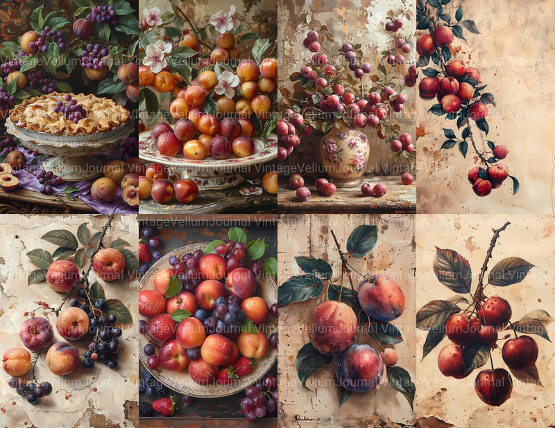 Stone Fruit Junk Journal Pages - CraftNest - Digital Crafting and Art