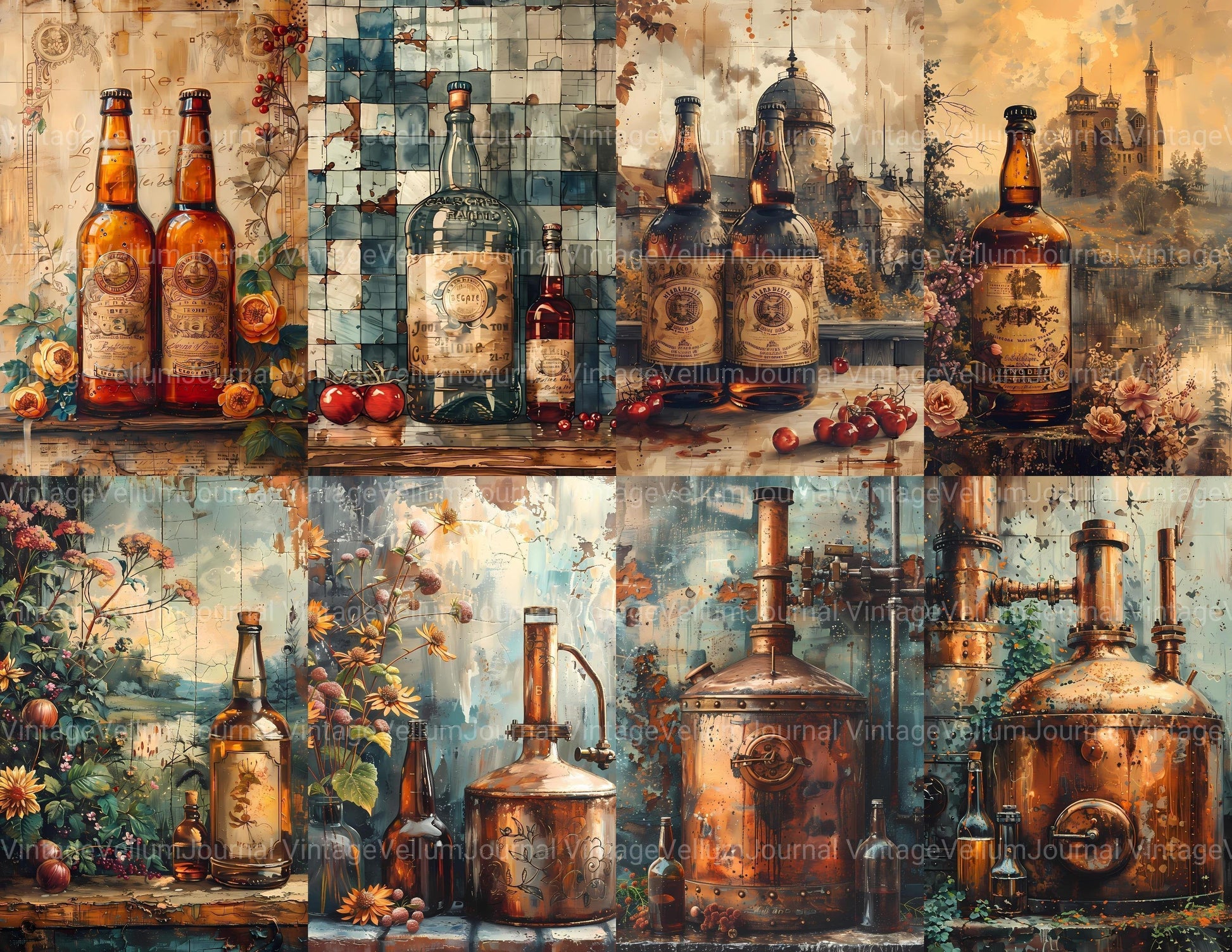 Homebrewing Junk Journal Pages - CraftNest - Digital Crafting and Art