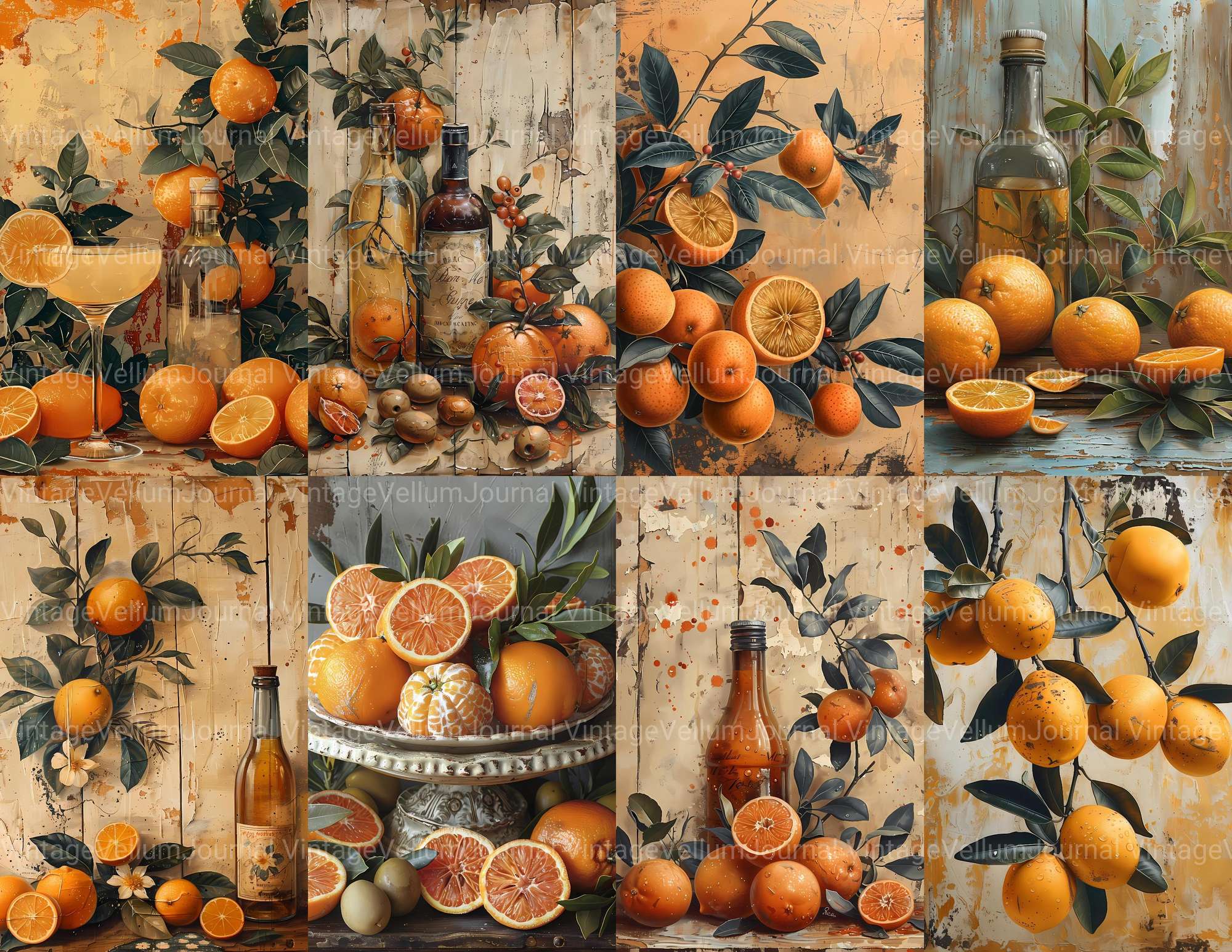 Mediterranean Citrus Junk Journal Pages - CraftNest - Digital Crafting and Art
