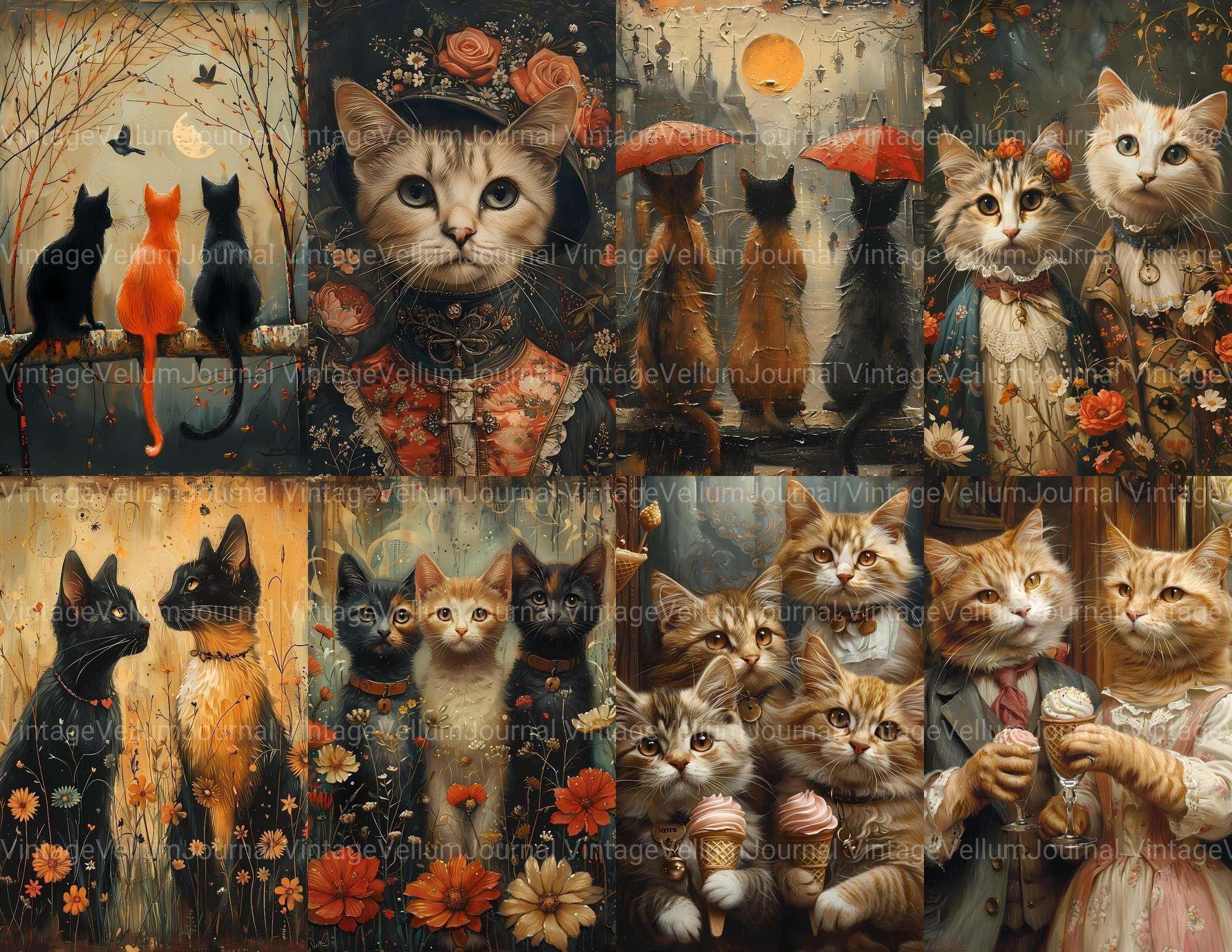 Cats Summer Junk Journal Pages - CraftNest - Digital Crafting and Art