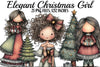 Elegant Christmas Girl Clipart Bundle