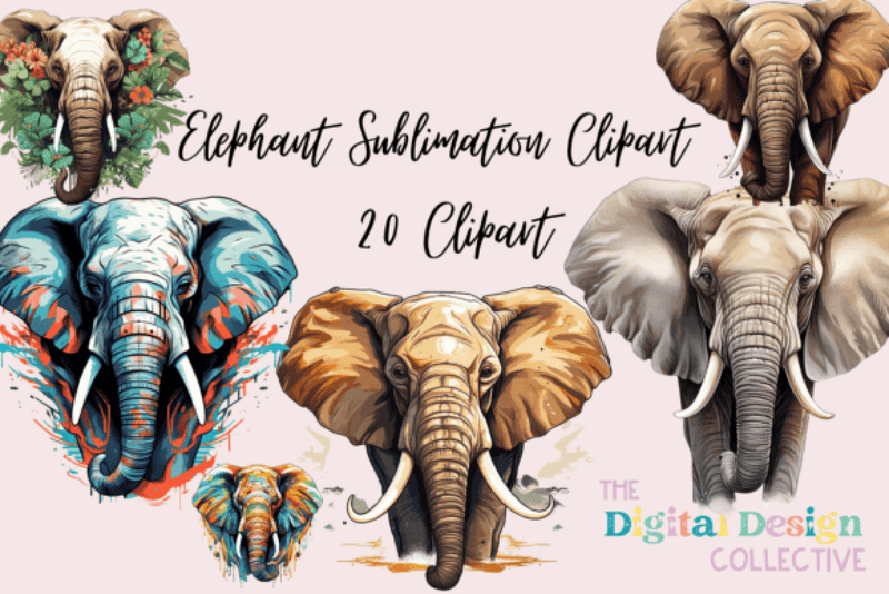 Adorable Elephant Clipart Bundle - CraftNest - Digital Crafting and Art