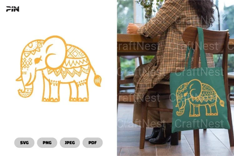 Elephant Ethnic Doodle Mandala Clipart Bundle - CraftNest - Digital Crafting and Art