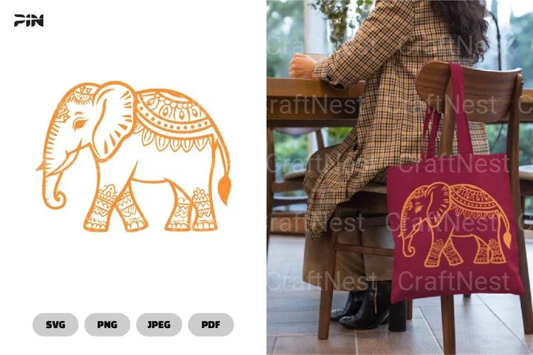 Elephant Ethnic Doodle Mandala Clipart Bundle - CraftNest - Digital Crafting and Art