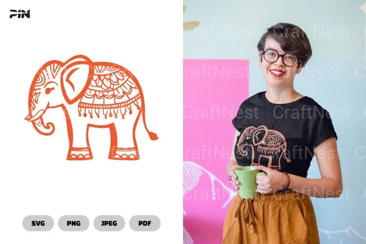 Elephant Ethnic Doodle Mandala Clipart Bundle - CraftNest - Digital Crafting and Art