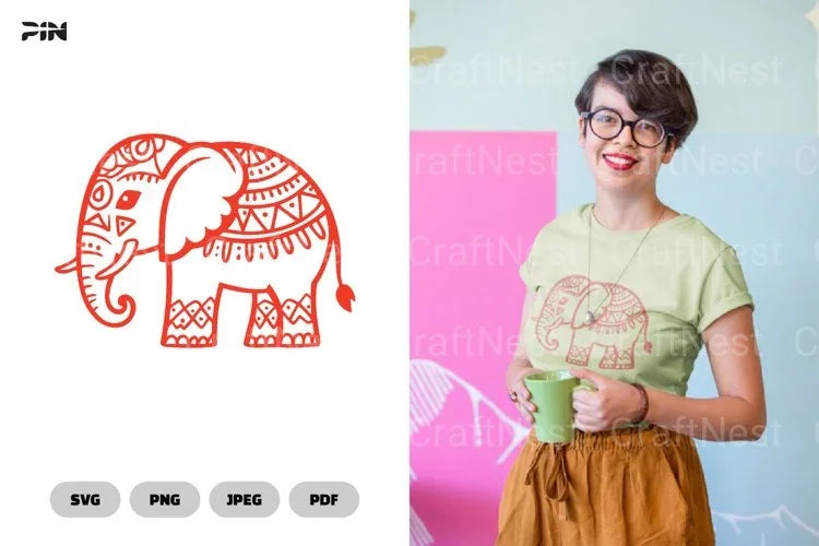 Elephant Ethnic Doodle Mandala Clipart Bundle - CraftNest - Digital Crafting and Art
