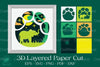 Elephant Footprint 3D Layered Papercut Clipart Bundle