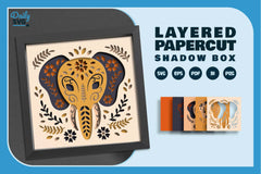 Elephant Head Folk Art Papercut SVG Bundle - CraftNest - Digital Crafting and Art