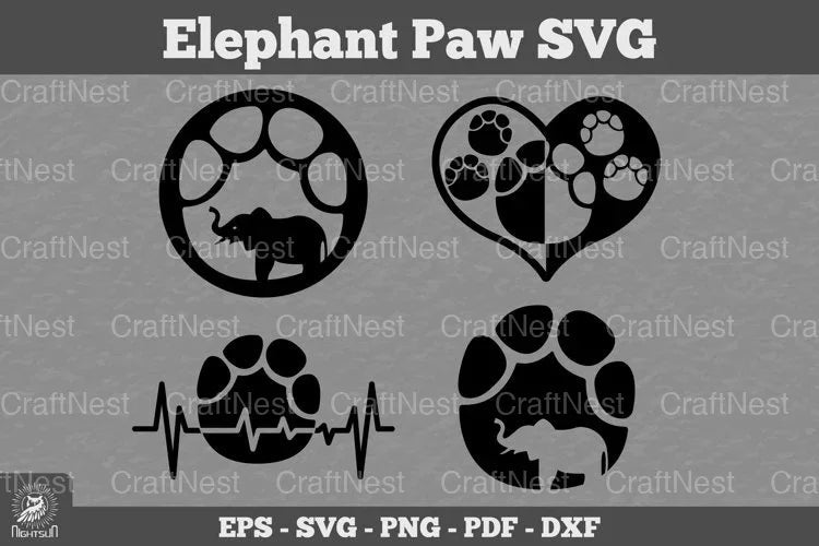Elephant Paw SVG Bundle - CraftNest - Digital Crafting and Art