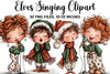 Elves Singing Clipart Bundle