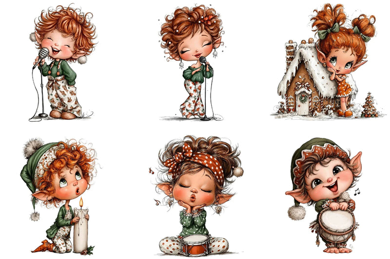 Elves Singing Clipart Bundle - CraftNest - Digital Crafting and Art