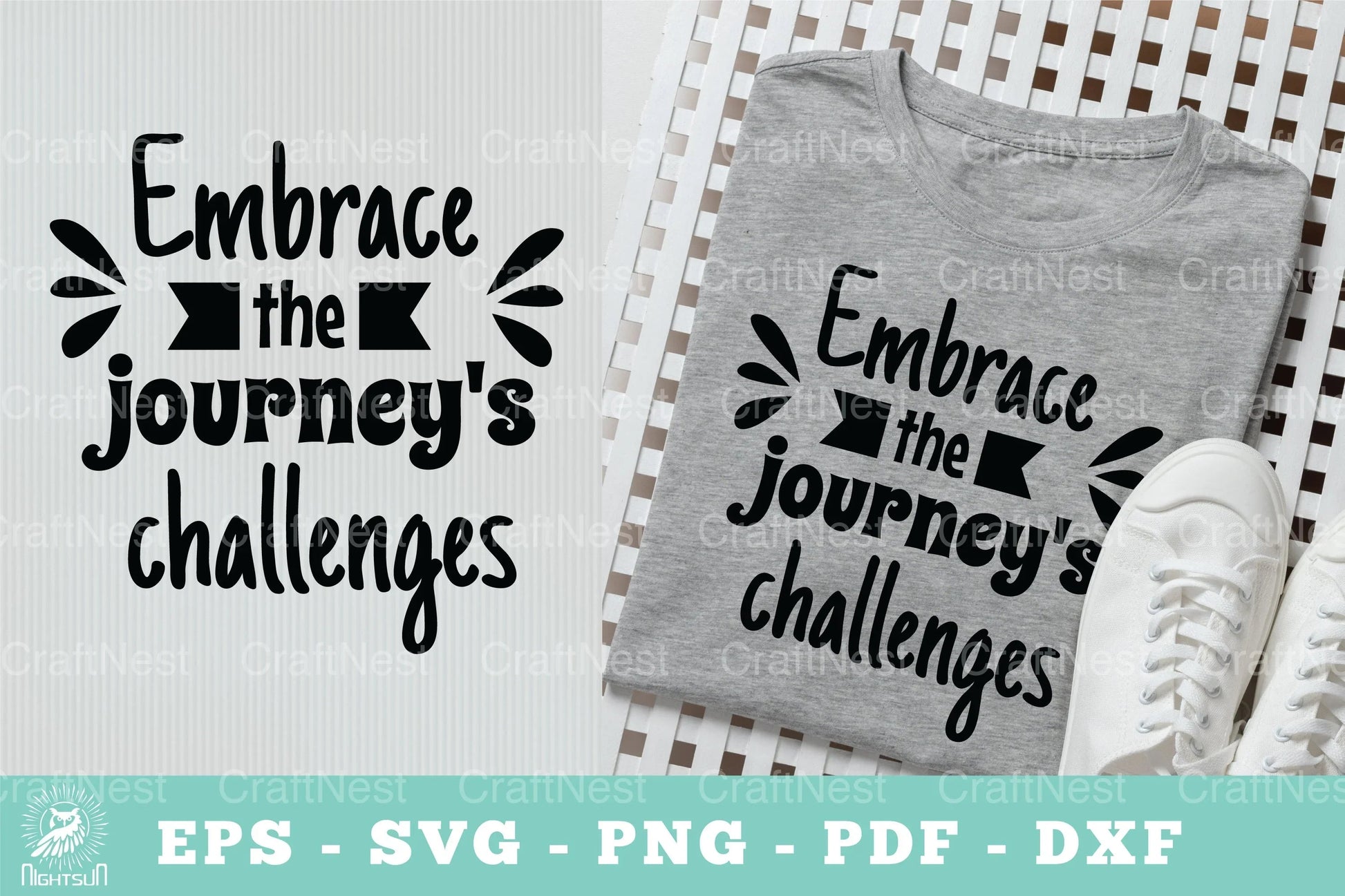 Embrace the Journey's Challenges: Motivational SVG Bundle - CraftNest - Digital Crafting and Art