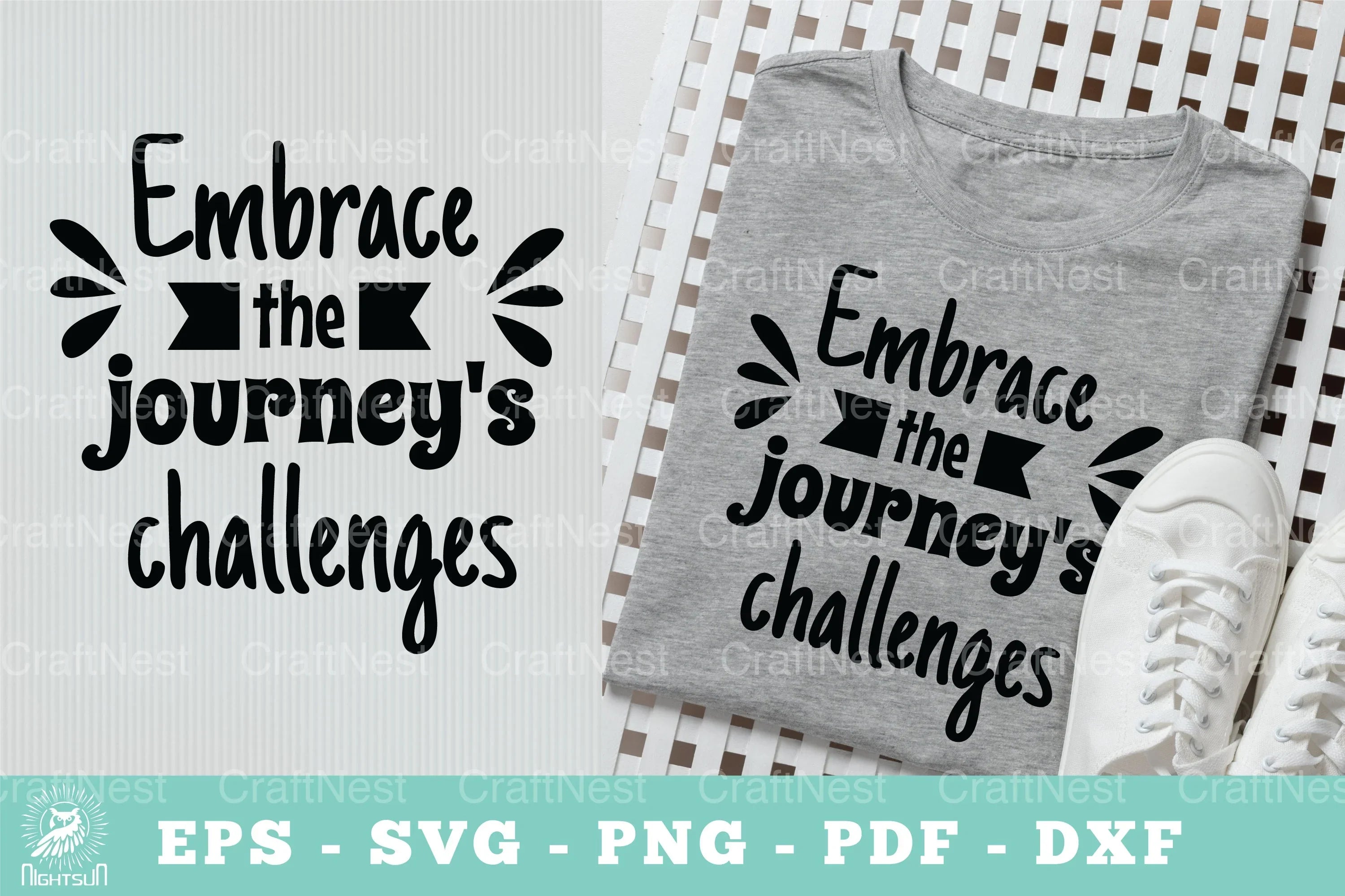 Embrace the Journey's Challenges: Motivational SVG Bundle - CraftNest - Digital Crafting and Art