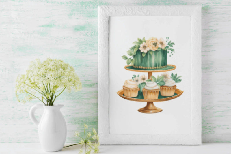 Emerald and Gold Birthday Clipart Bundle - CraftNest - Digital Crafting and Art