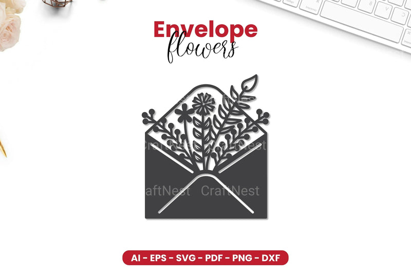 Envelope with Flowers Papercut SVG Bundle - CraftNest - Digital Crafting and Art