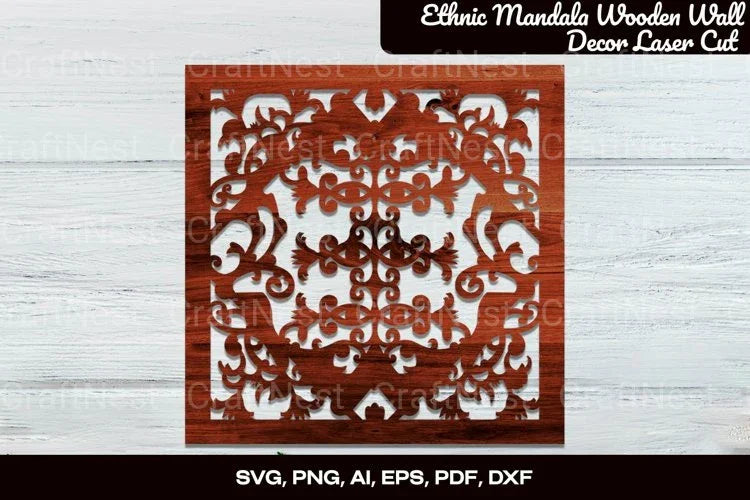 Ethnic Mandala Wooden Wall Decor Laser Cut Bundle - CraftNest - Digital Crafting and Art