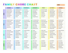 Family Chore Chart Template - CraftNest - Digital Crafting and Art