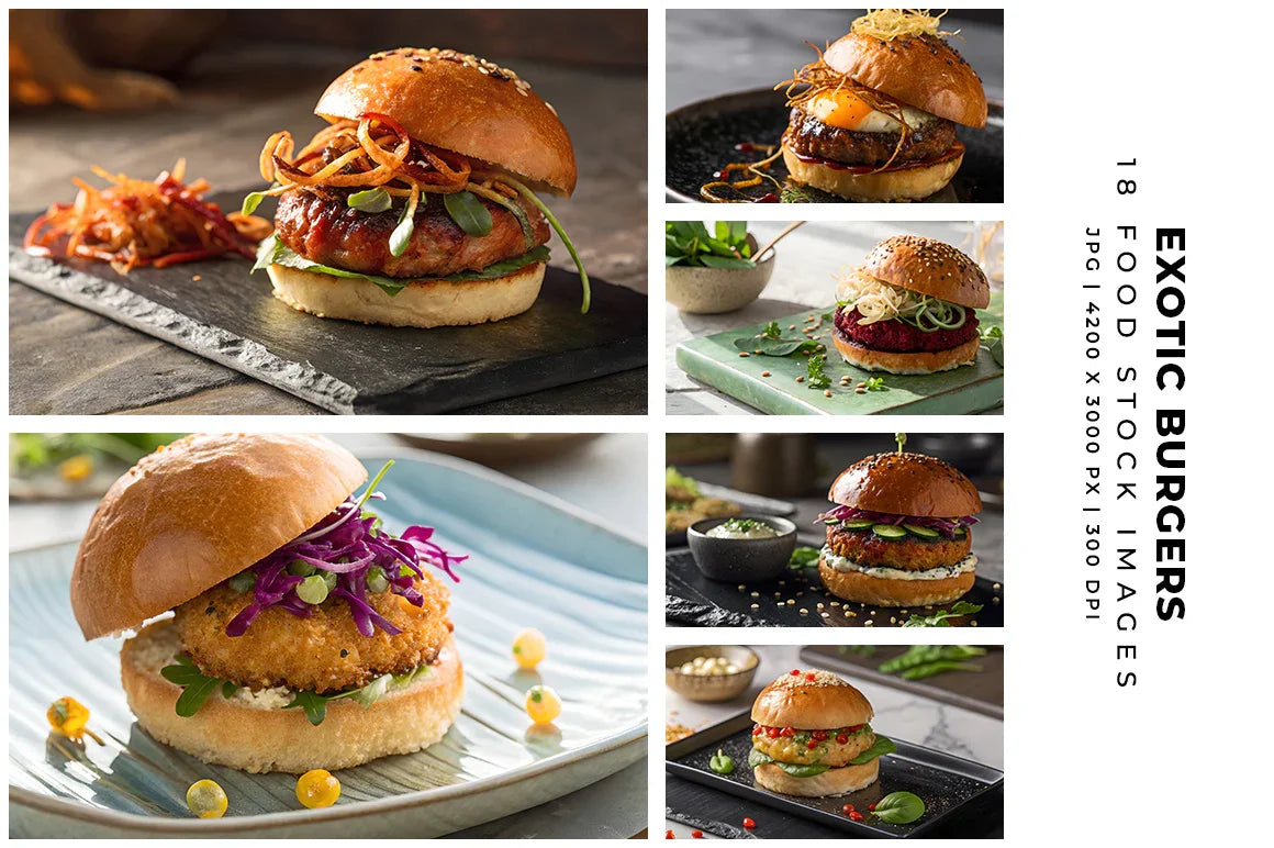 Exotic Burgers - Stock Images - CraftNest - Digital Crafting and Art