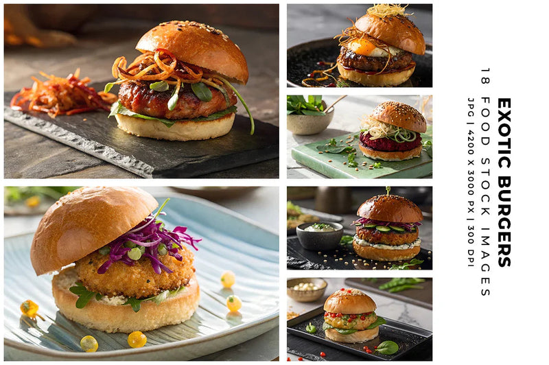 Exotic Burgers - Stock Images - CraftNest - Digital Crafting and Art