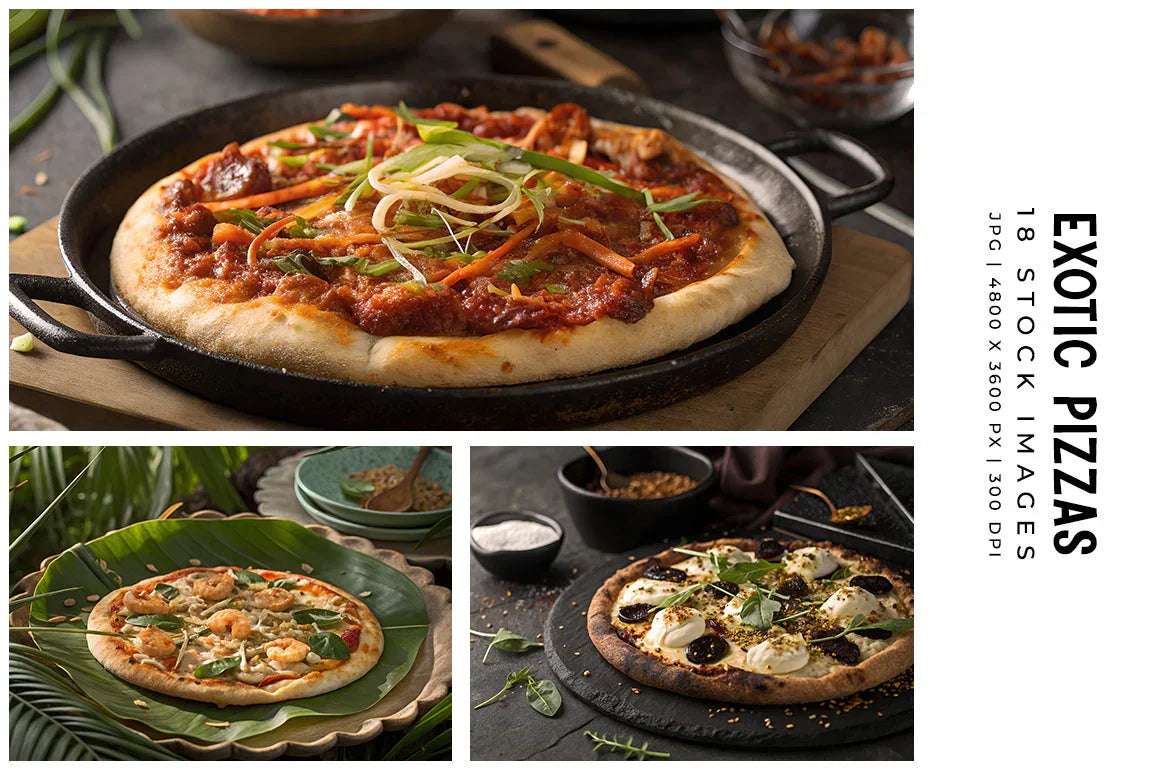 Exotic Pizzas - Stock Images - CraftNest - Digital Crafting and Art