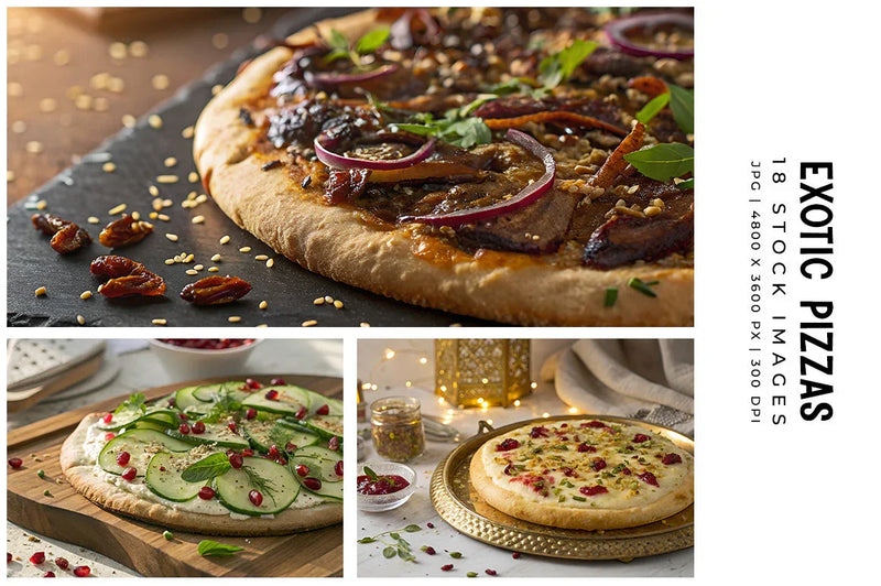 Exotic Pizzas - Stock Images - CraftNest - Digital Crafting and Art