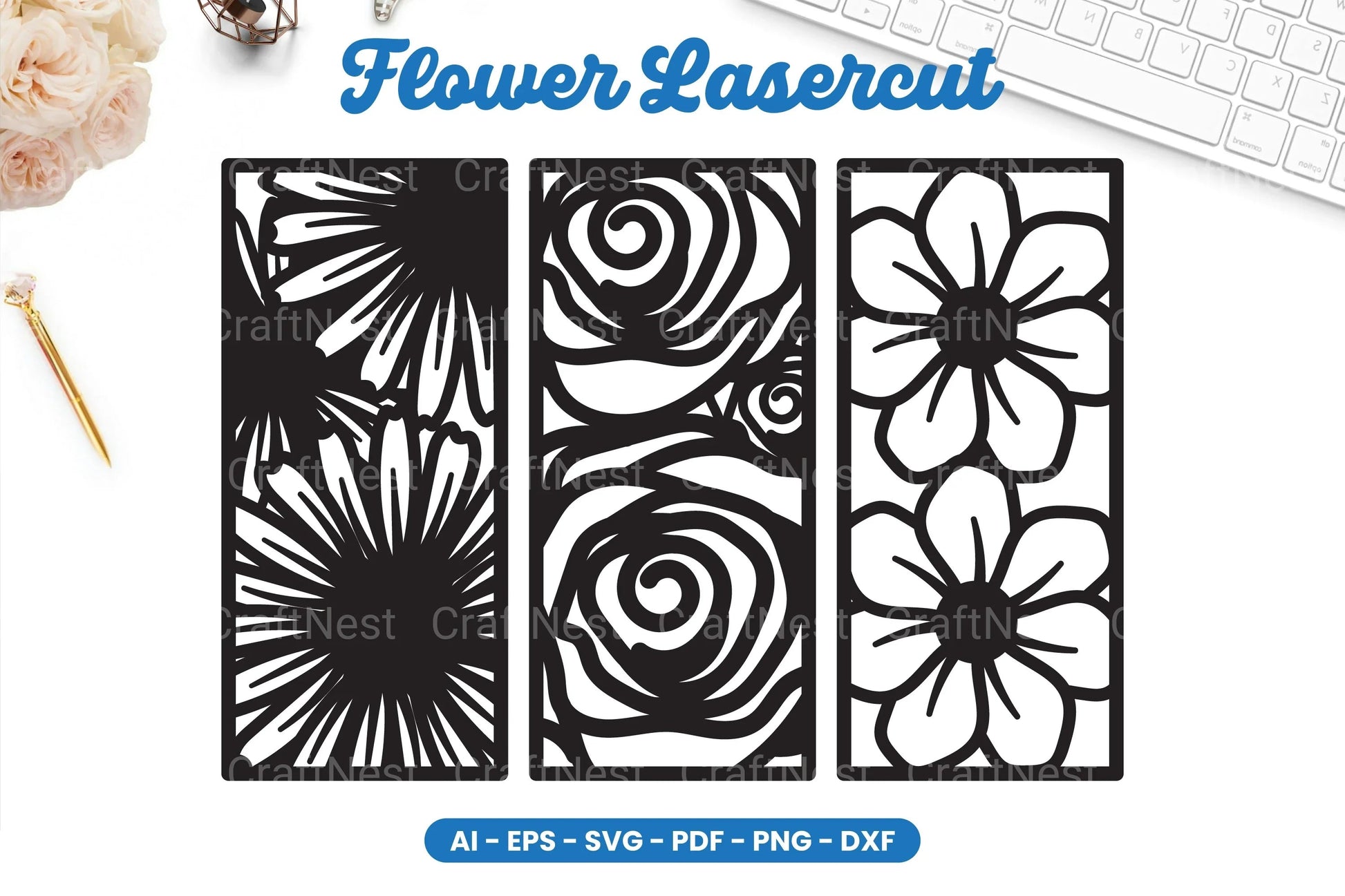 Flower Lasercut SVG Bundle - CraftNest - Digital Crafting and Art