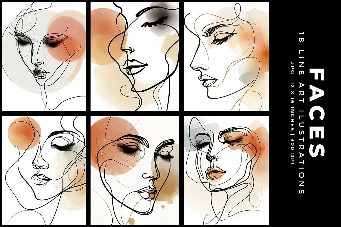 Face Line Art - Women - CraftNest - Digital Crafting and Art