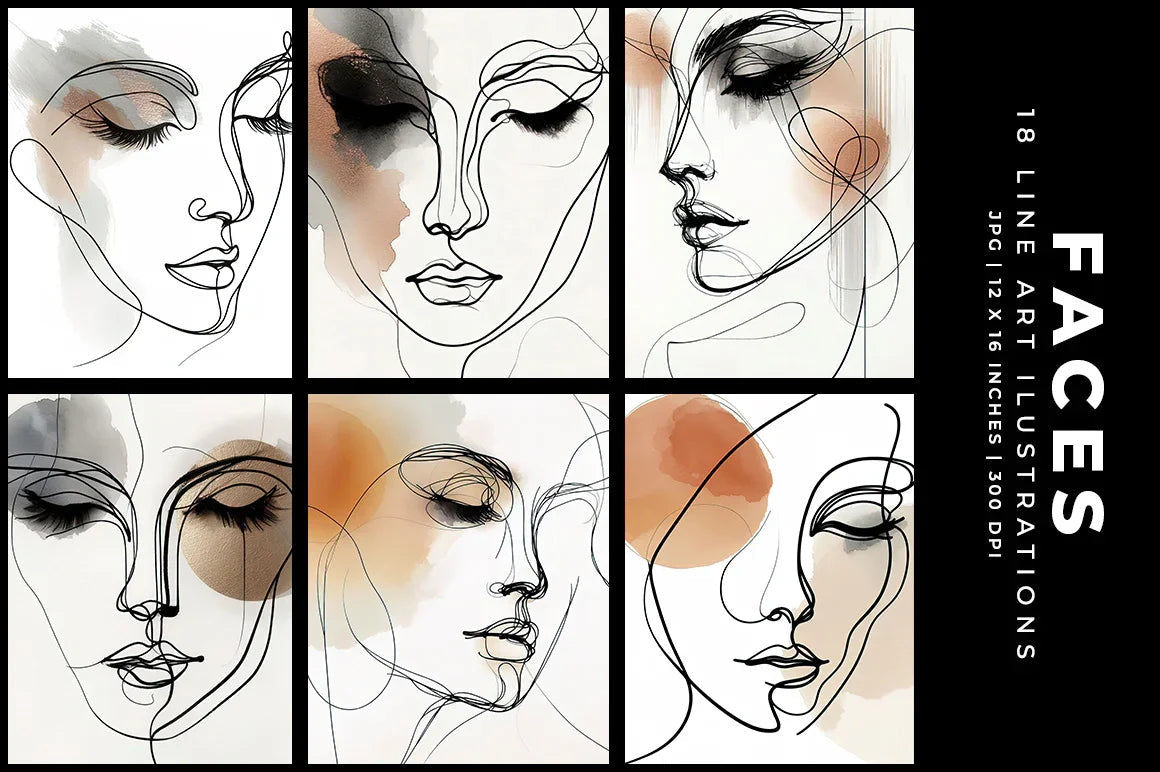 Face Line Art - Women - CraftNest - Digital Crafting and Art