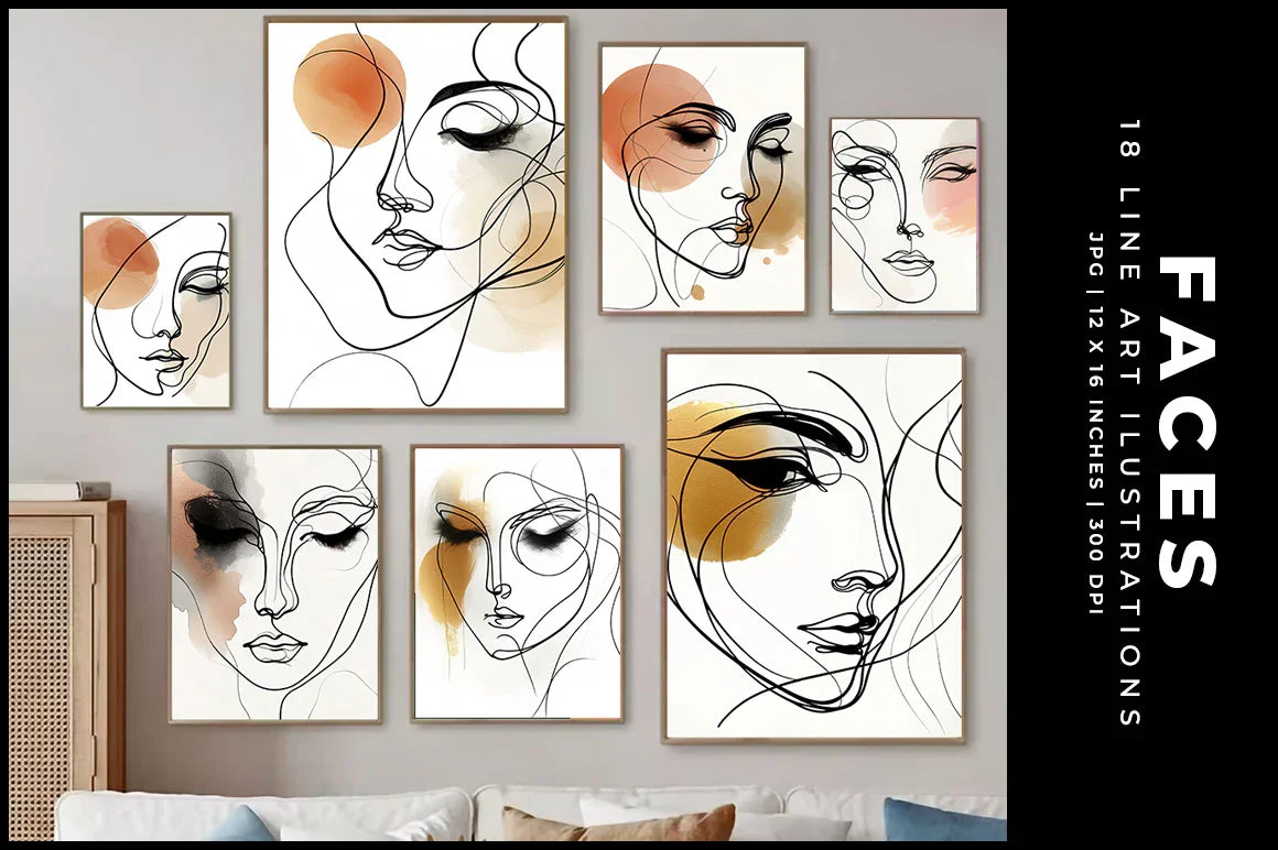 Face Line Art - Women - CraftNest - Digital Crafting and Art
