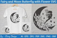 Fairy and Moon Butterfly with Flower SVG Bundle - CraftNest - Digital Crafting and Art