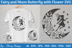 Fairy and Moon Butterfly with Flower SVG Bundle - CraftNest - Digital Crafting and Art