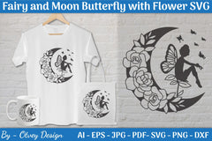 Fairy and Moon Butterfly with Flower SVG Bundle - CraftNest - Digital Crafting and Art