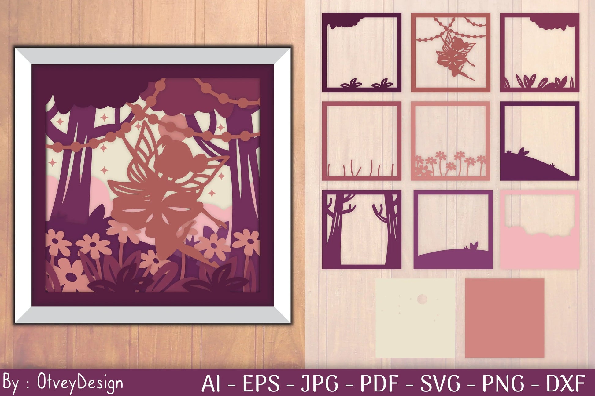 Fairy in the Garden Shadow Box SVG Bundle - CraftNest - Digital Crafting and Art