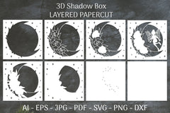 Fairy 3D Shadow Box Layered Papercut SVG Bundle 1 - CraftNest - Digital Crafting and Art