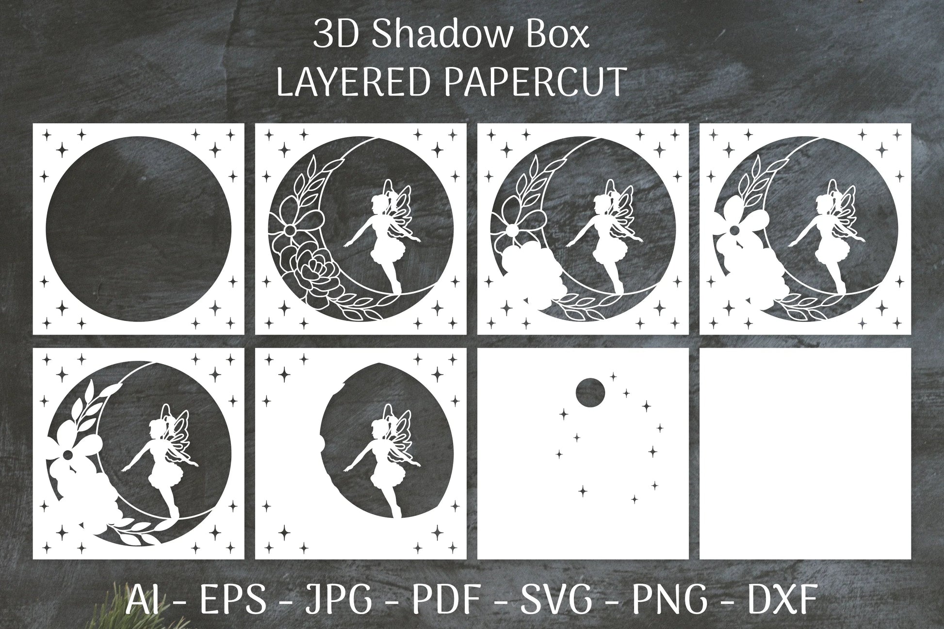 Fairy 3D Shadow Box Layered Papercut SVG Bundle 4 - CraftNest - Digital Crafting and Art