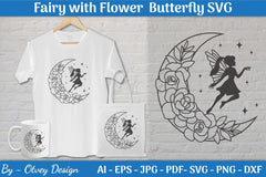 Fairy with Flower Butterfly SVG Bundle - CraftNest - Digital Crafting and Art