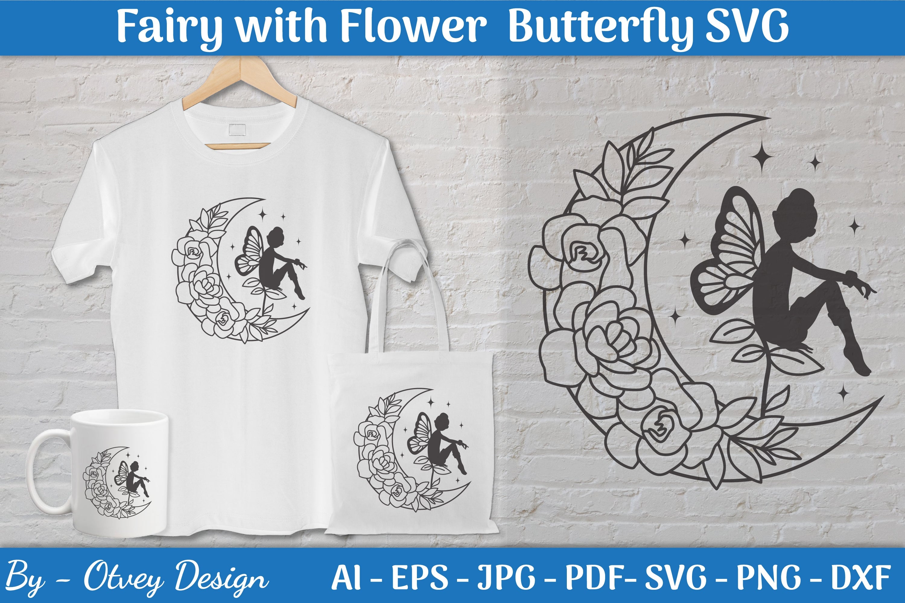 Fairy with Flower and Butterfly SVG Bundle