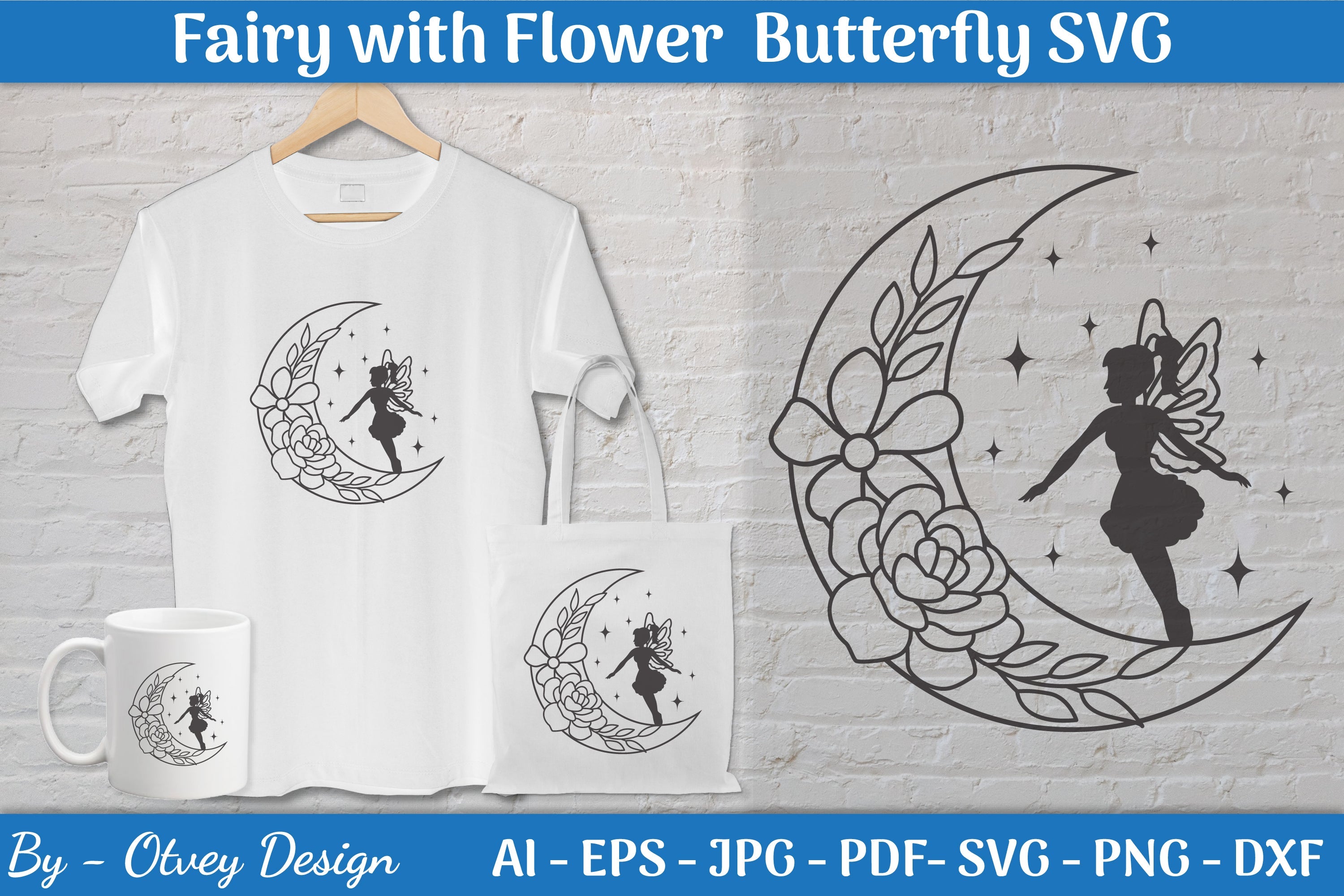 Fairy with Flower and Butterfly SVG Bundle