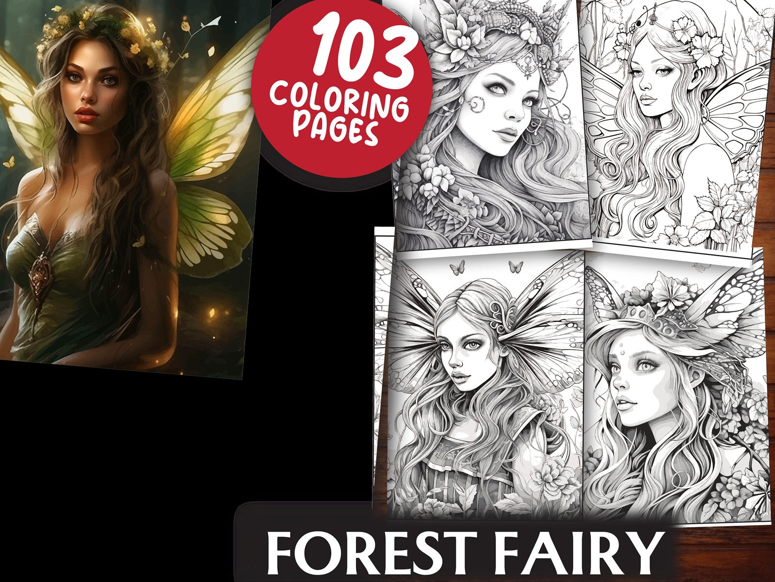 Forest Fairy Coloring Book