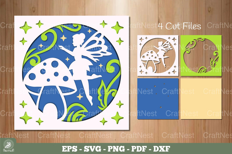 Fairy and Flowers Layered Papercut SVG Bundle - CraftNest - Digital Crafting and Art