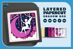 Fairy Crescent Moon Papercut SVG Bundle - CraftNest - Digital Crafting and Art