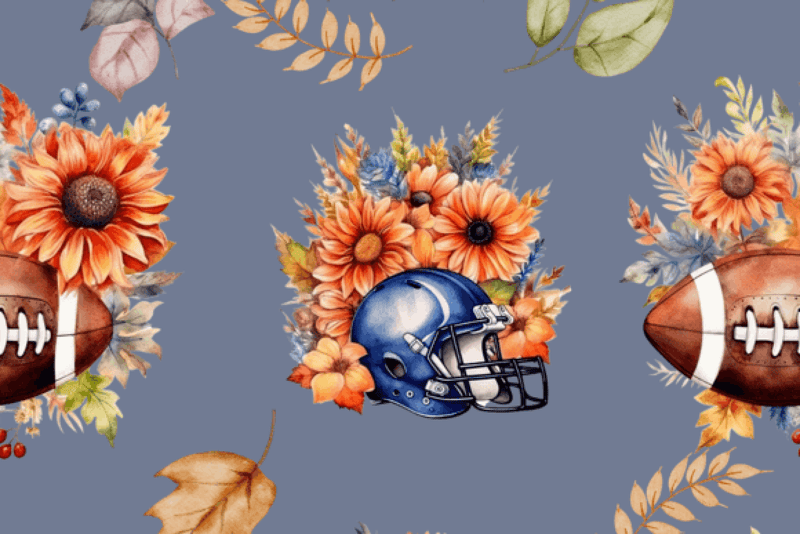 Fall Floral Football Digital Paper - CraftNest - Digital Crafting and Art