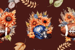 Fall Floral Football Digital Paper - CraftNest - Digital Crafting and Art