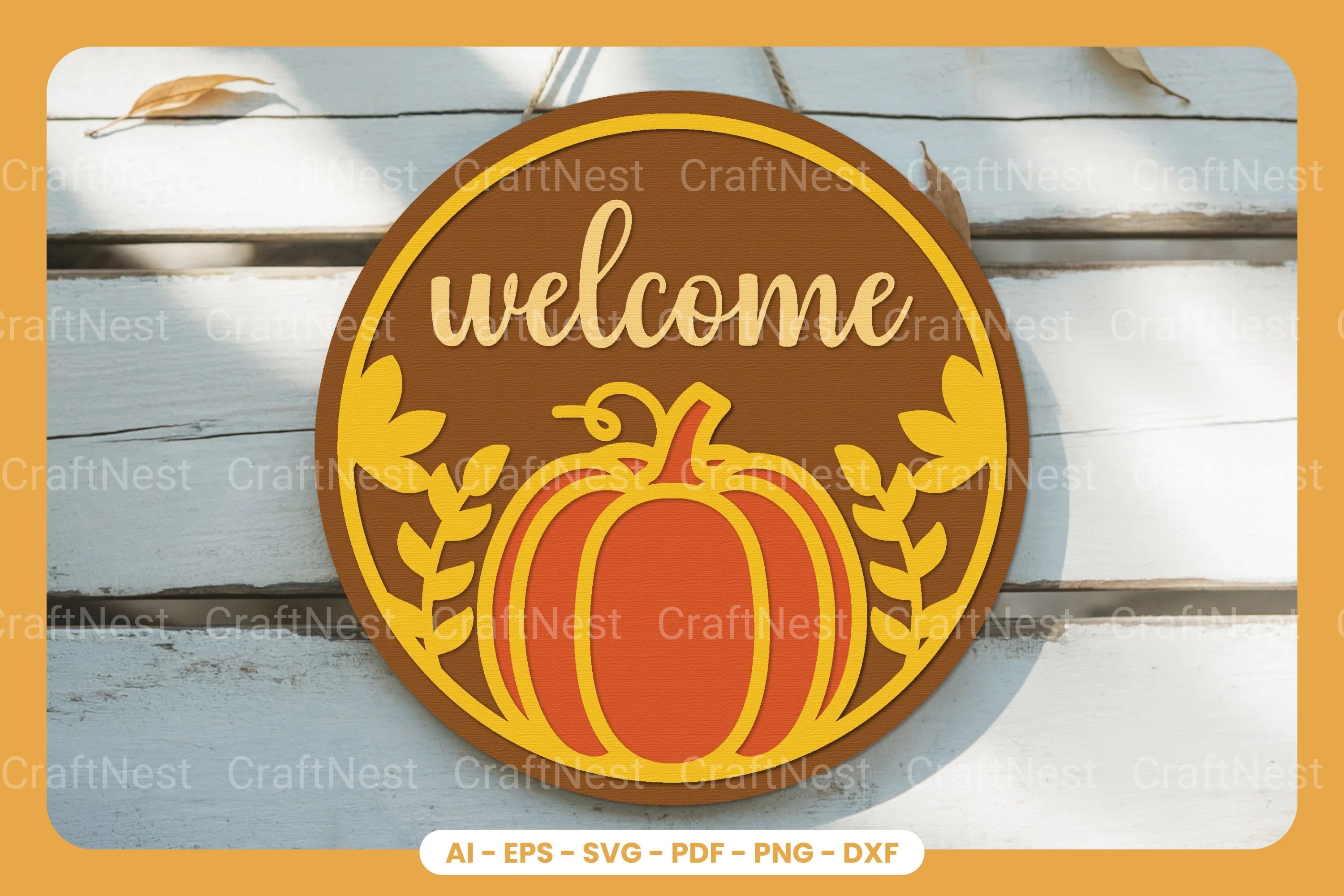 Fall Door Sign Lasercut SVG Bundle - CraftNest - Digital Crafting and Art