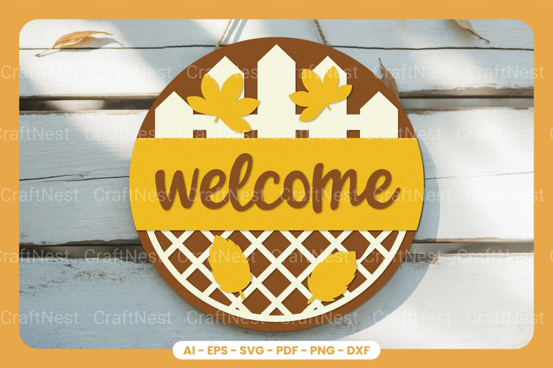 Fall Door Sign Lasercut SVG Bundle - Clipart - CraftNest - Digital Crafting and Art