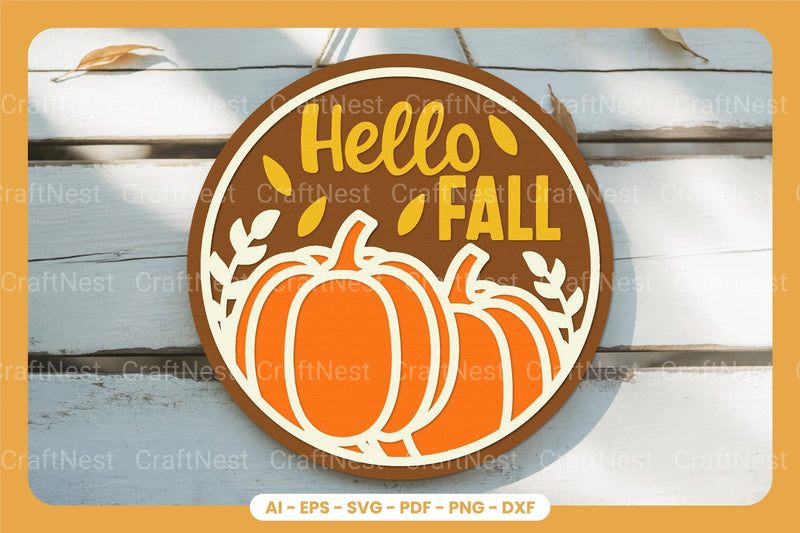 Fall Door Sign Lasercut SVG Bundle - CraftNest - Digital Crafting and Art