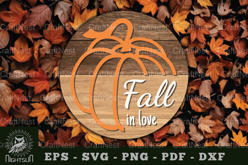 Fall In Love Round Laser Cut Sign Clipart Bundle - CraftNest - Digital Crafting and Art