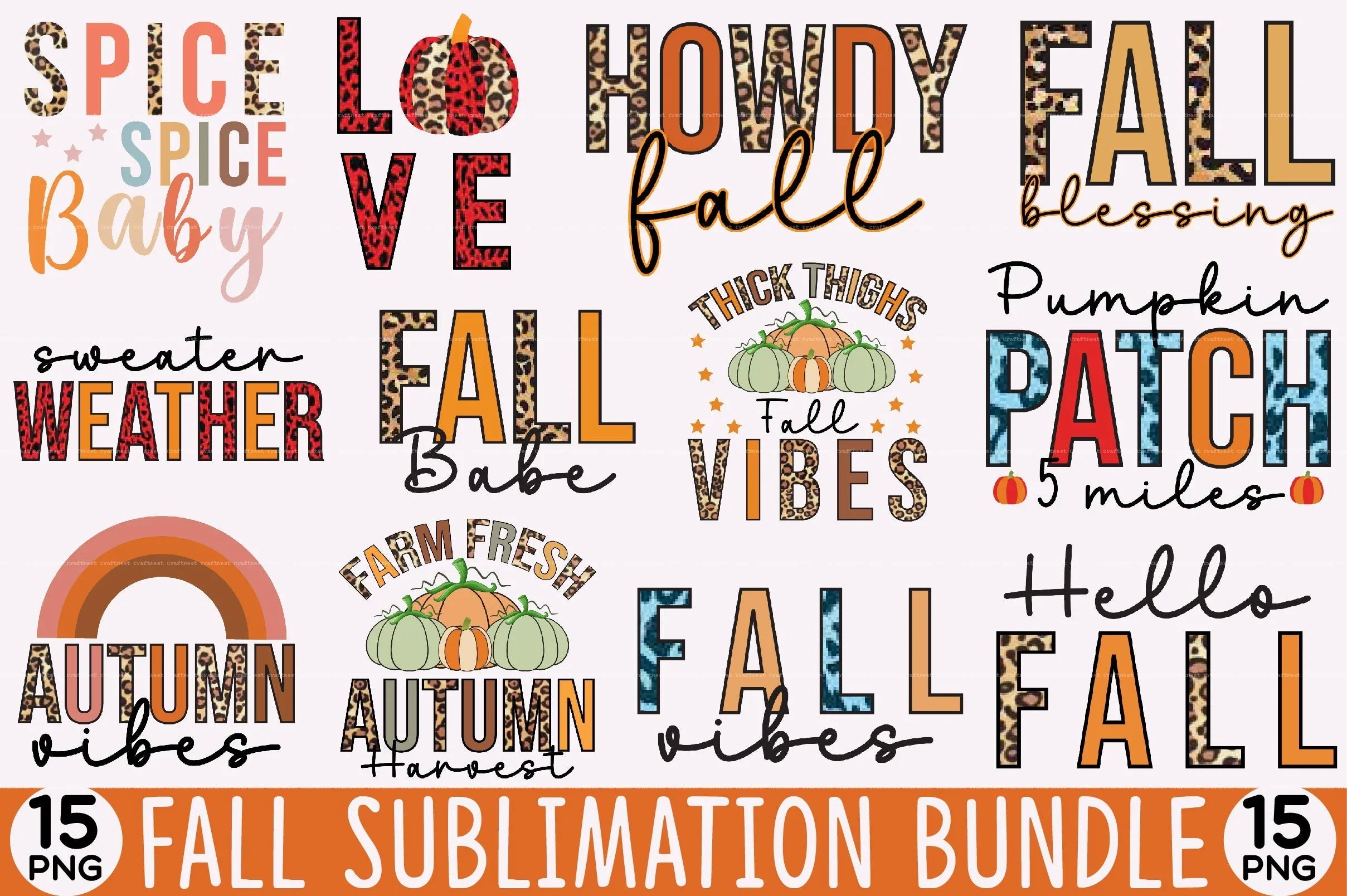 Fall Quotes Clipart Bundle