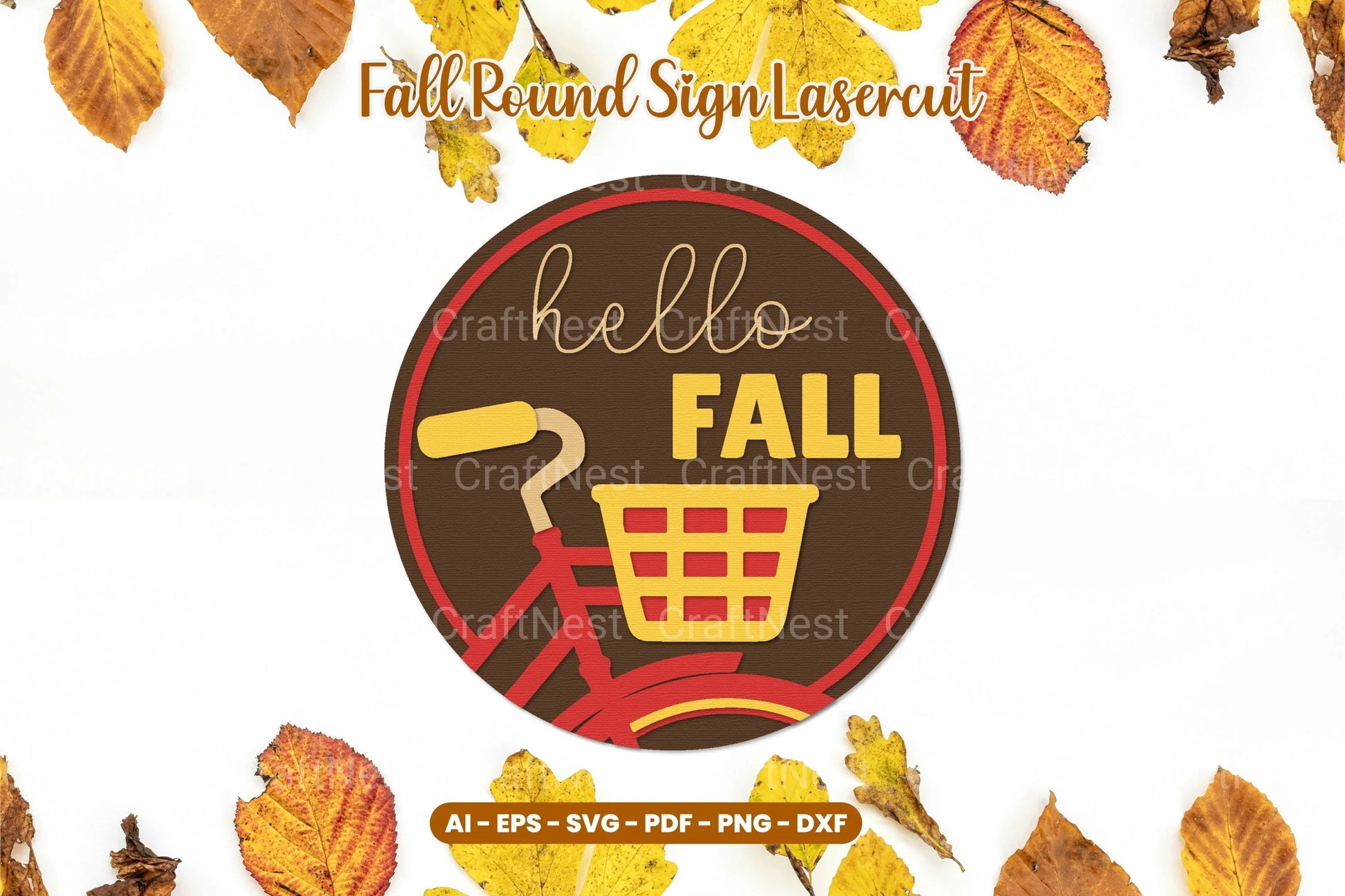 Fall Round Sign Laser Cut SVG Bundle - CraftNest - Digital Crafting and Art
