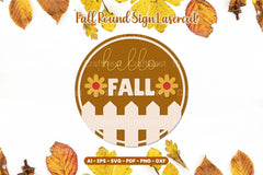 Fall Round Sign Laser Cut SVG Bundle - CraftNest - Digital Crafting and Art